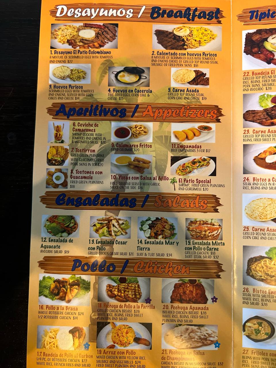 Menú Desayunos