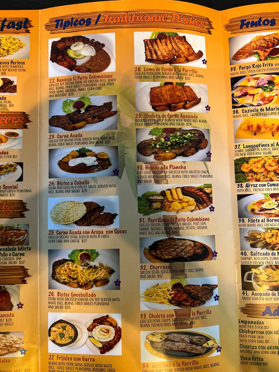 Menú Platos Típicos